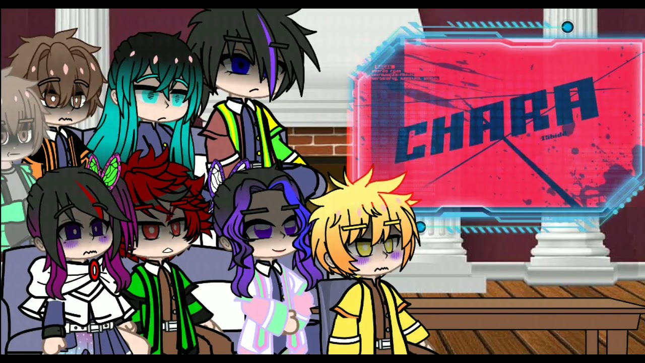 alguns pessonagens de kimetsu reagindo rap da chara (@ishida)