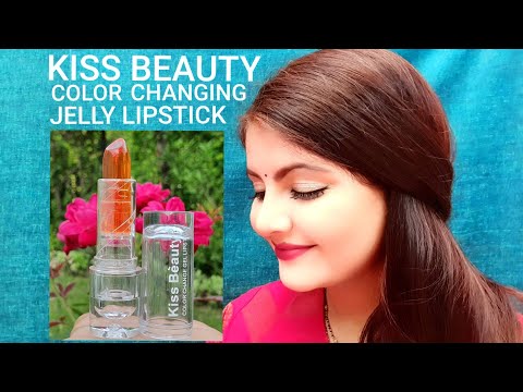 kiss beauty colour changing jelly lipstick review & lip swatches | RARA | 100rs lipstick|