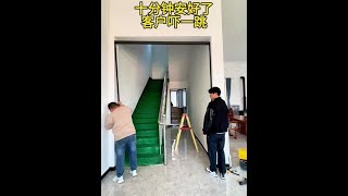 Hidden hole-free design partition door at staircase entrance, heat insulation in summer, wind