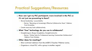 LASER i3 PLC Leaders Share Best Practices and Lessons Learned