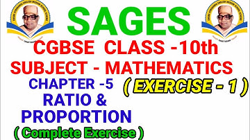 cg board 10th maths chapter 5 exercise 1/sages 10th maths chapter 5 exercise 1/ ratio and proportion
