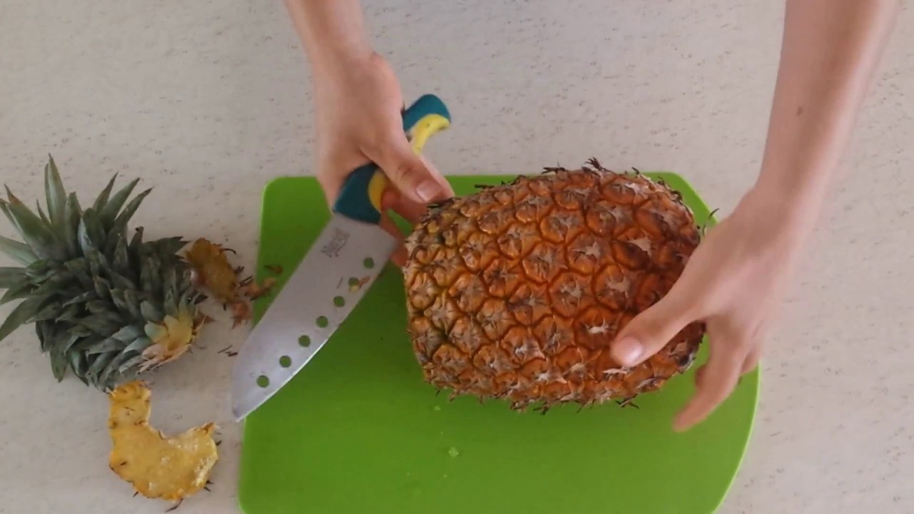 Cómo pelar una piña, Super fácil. Propiedades de la piña - YouTube