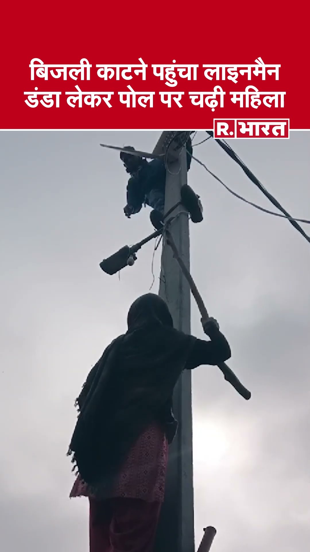 Sambhal में महिला ने सीढ़ी पर चढ़कर लाइनमैन को डंडा दिखाया, जमकर सुनाई खरी खोटी!