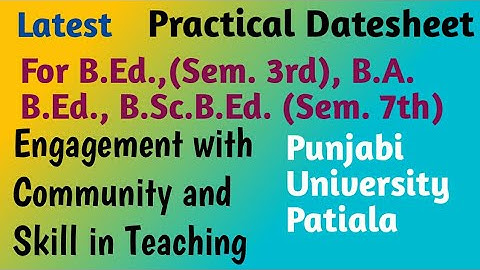 Skill in Teaching Latest Update //B.Ed.,B.A./B.Sc. B.Ed. #practical #exam #punjabi_university