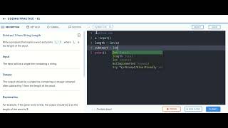 Subtract one  in length | python - one | #ccbp4 #codingpractice