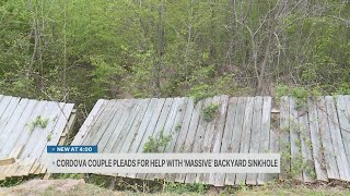 Cordova couple pleads for help with 'massive' backyard sinkhole