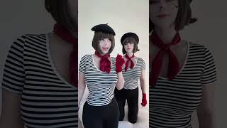 pinkchyu Cute lol mimes w/ @Buttercupcosplays #gothgirl #mimeanddash #clown #mime