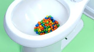 M&M'S CANDY STUCK IN TOILET!