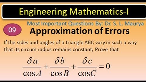 If sides and angles of a triangle ABC vary in such a way that it