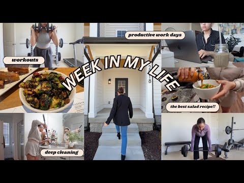 Weekly Vlog 💻👟🧼 // Work Days As A Realtor/locator, Workouts, Deep Cleaning + The Best Salad Recipe!!