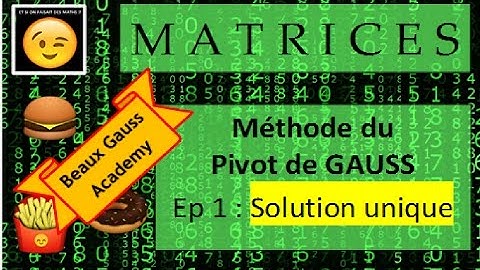 Matrices - Méthode du pivot de GAUSS - Ep 1 - Solution unique