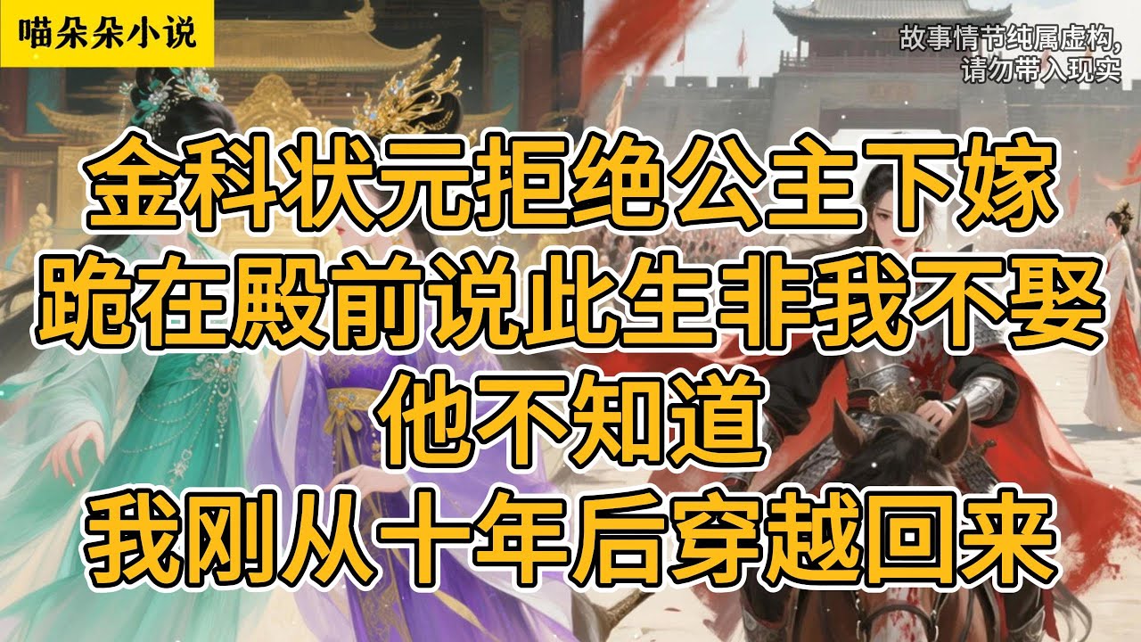 金科状元拒绝公主下嫁，跪在殿前说此生非我不娶，他不知道，我刚从十年后穿越回来。#一口氣看完 #小说 #小説 #故事