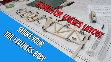EP13: Laying out the Elevator halves, Tail feather scratch building a giant scale RC Airplane