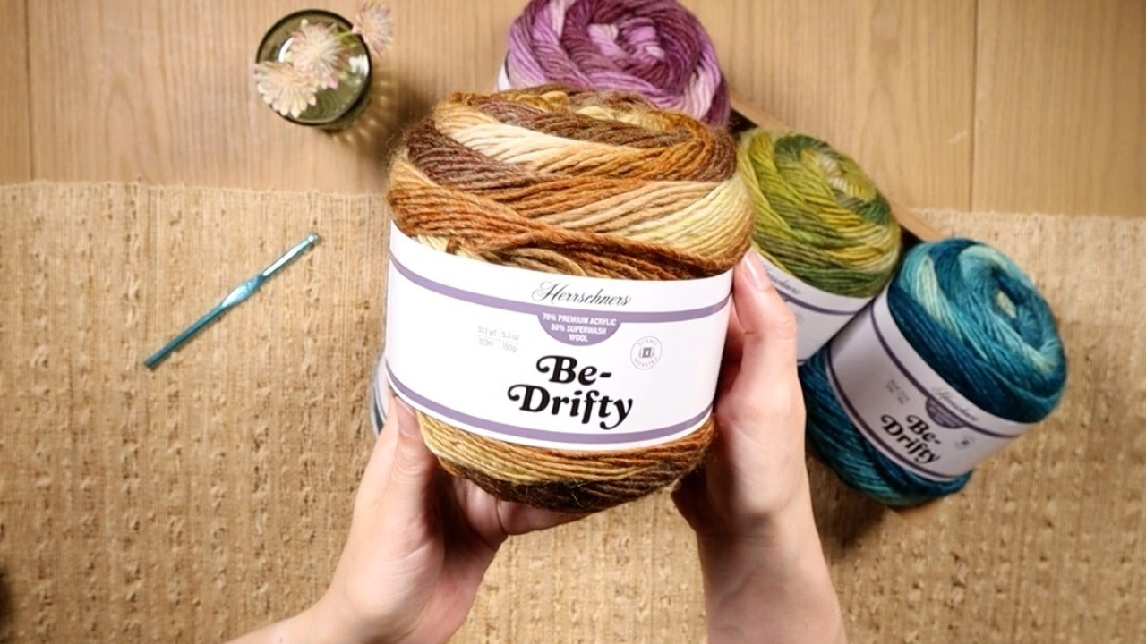 Herrschners Be-Drifty Yarn: Acrylic Wool Blend Worsted Weight 4 Yarn