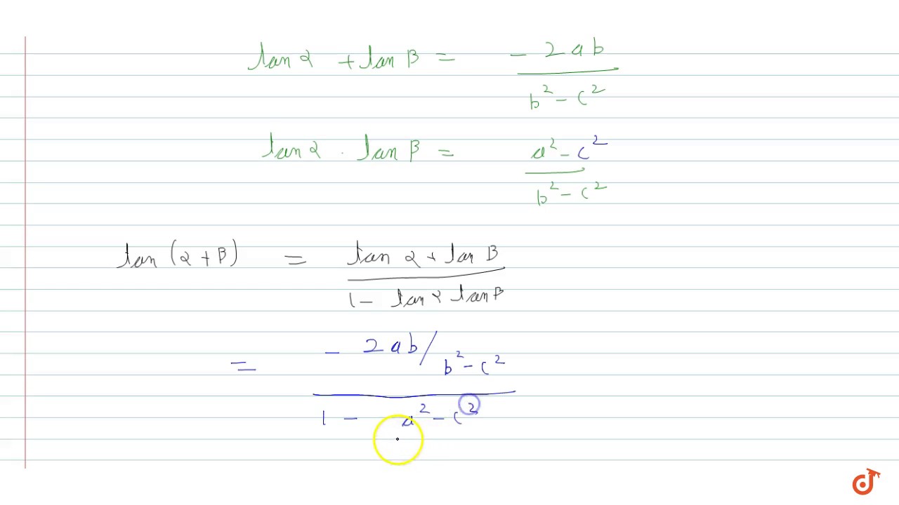 If Alpha And Beta Are Roots Of The Equation A Cos X B Sin X C Then Choose The Correct Option Youtube