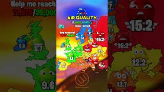 🏭 Air quality in each country ⚠️ #europe #geography #map