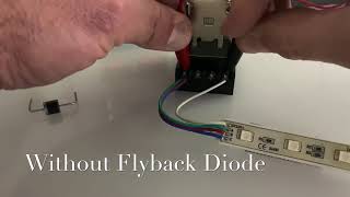 Flyback Diode on a Relay: Without and With