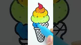 Ice cream coloring page for little kids  #coloringpages #coloring #shortvideo