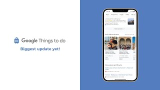 Google Things to do. Biggest update for 2 years. New carousel section on Google search results.