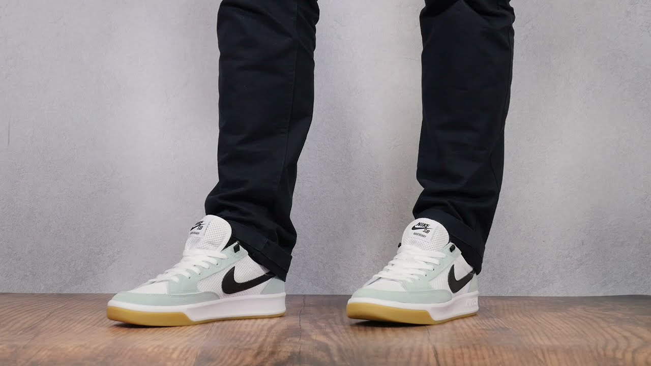 Nike SB Adversary 'Light Dew/Black-White' On Feet - YouTube