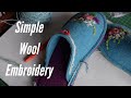 Embroidering Felt Slippers