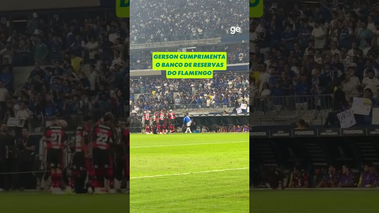 GERSON CUMPRIMENTA O BANCO DE RESERVAS DO FLAMENGO | #shorts | ge.globo
