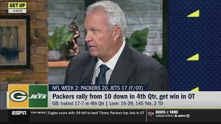 GET UP | Rex Ryan reacts to Jordan Love throws 2-TDs help Packers win Jets 20-17 in OT for 1-1 start