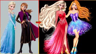 Disney Princess Elsa and Anna Frozen Glow up transformation 😍|| The Walt Disney|| Frozen| Dress up