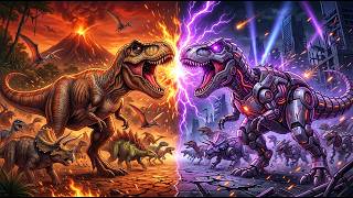 Real Dinosaurs vs Robot Dinosaurs! | Epic Survival Animation