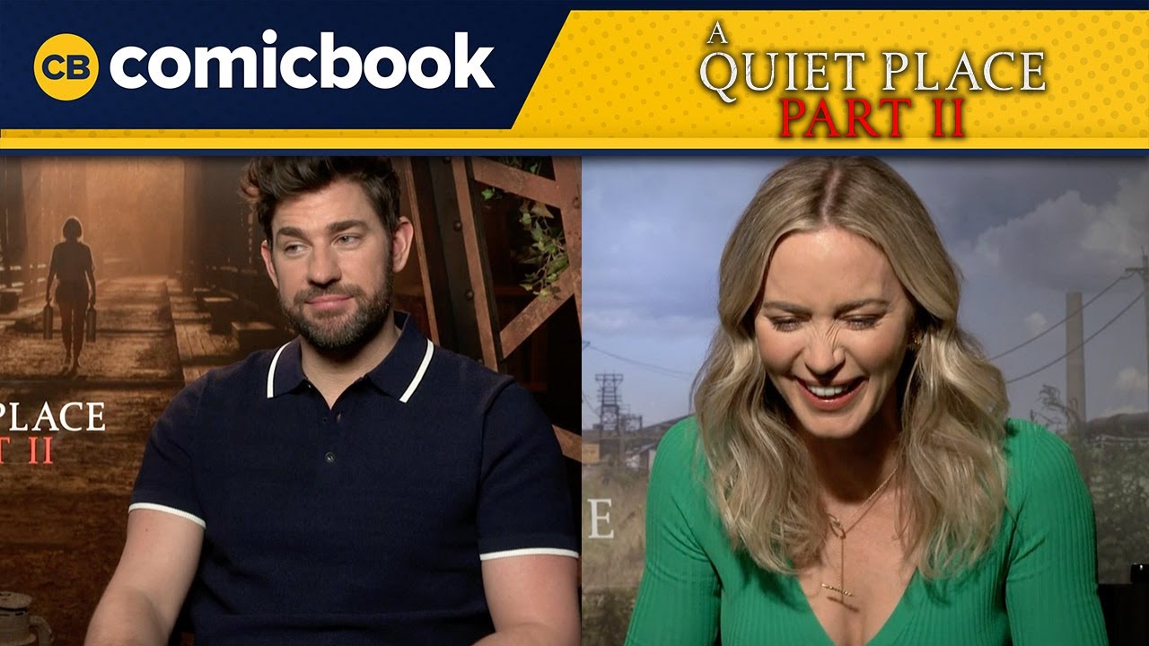 The Cast of 'A Quiet Place Part II' Interviews (John Krasinski and Emily Blunt)