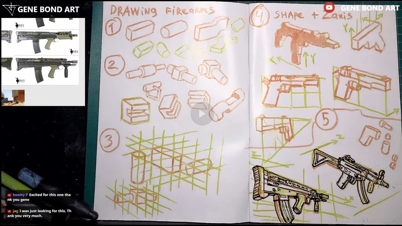 How to draw firearms in perspective. Part 1