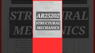 Structural Mechanics(AR25202) #ar25202 #structuralmechanics #arch #r2025