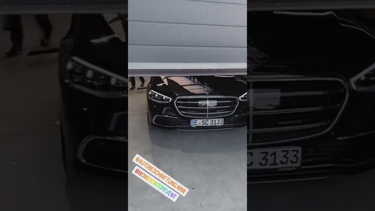 Mercedes S Klasse frisch beim Folierer für  Women on Top Event 2022 in Düsseldorf