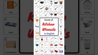 Common Kitchen Utensils in English | English Vocabulary #Shorts
