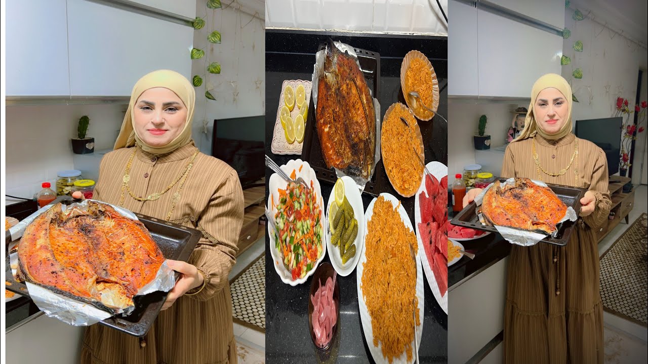 روتين اليوم سمك سالمون مشوي بالفرن ويه التمن الحمره سوالف اني وحجوج