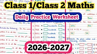 Class 2 Maths Worksheet| Class 2 Test Paper|Mental Math for Class 2| Maths @PeehuandRudraCorner
