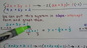Algebra II  4.6b, DEPENDENT systems of linear equations