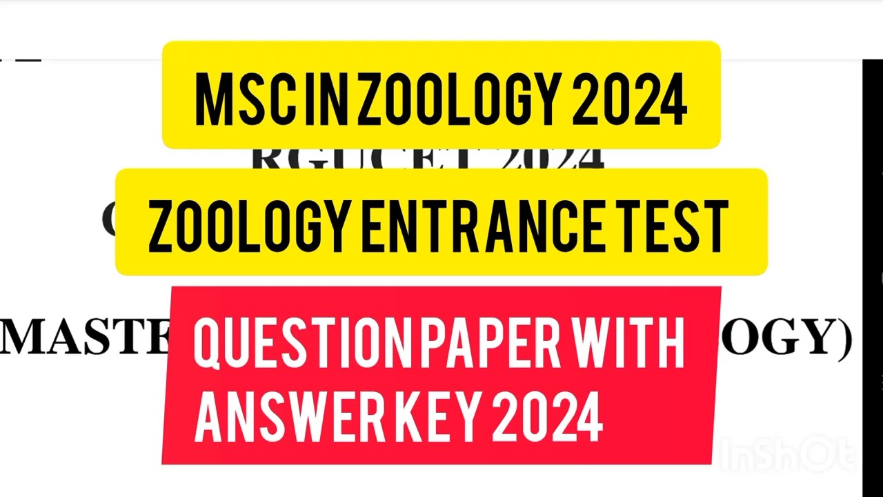 Msc zoology Entrance Test 2024 l Zoology Question paper 2024 ll RGUCET 2024 ll CUET Zoology QP 2024