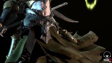 Deneghra - testing animation of objects in Marmoset Toolbag 3