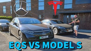 Mercedes EQS 450+ Real Range Test v Tesla Model S Long Range! 100% charge, long drive, review.