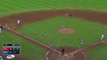 STL@ATL: Reynolds charges to field bunt, gets the out