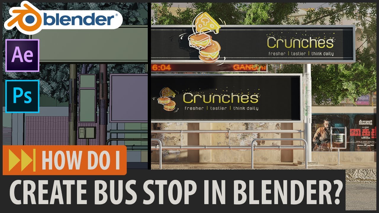 How to model a Bus stop in Blender 2.81 | Timelapse video