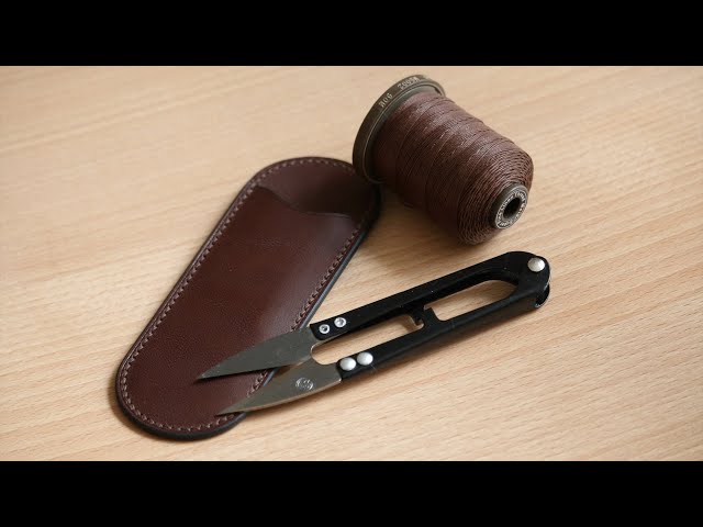 How to make a Scissors case / Leather craft / Free patten / 178