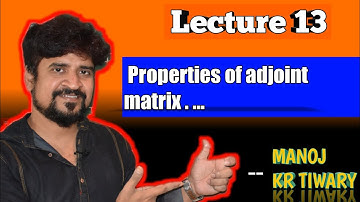 Online Classes : Properties of Adjoint Matrix | Class 12 | IIT JEE | Manoj Tiwary