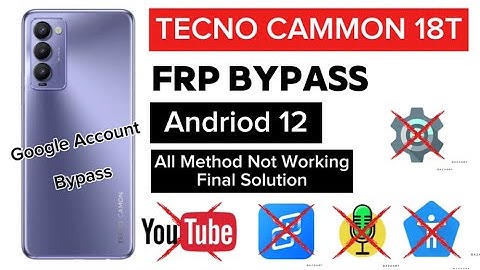 Tecno Camon 18 Android 12 Frp Bypass | Unlock Without PC | Easy Method 2024
