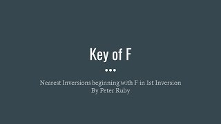 Key of F - 1st Inversion