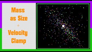Particles Series in Max/MSP 10 | GLSL TF - Particles Size as Mass and Clamp Velocity