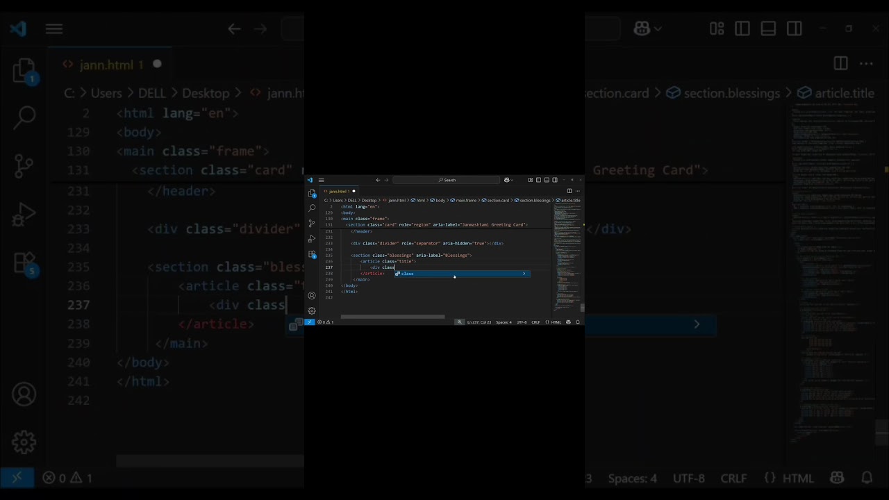 ✨ A Web Developer’s Special Wish | Happy Janmashtami 2025 🌸💻🎶