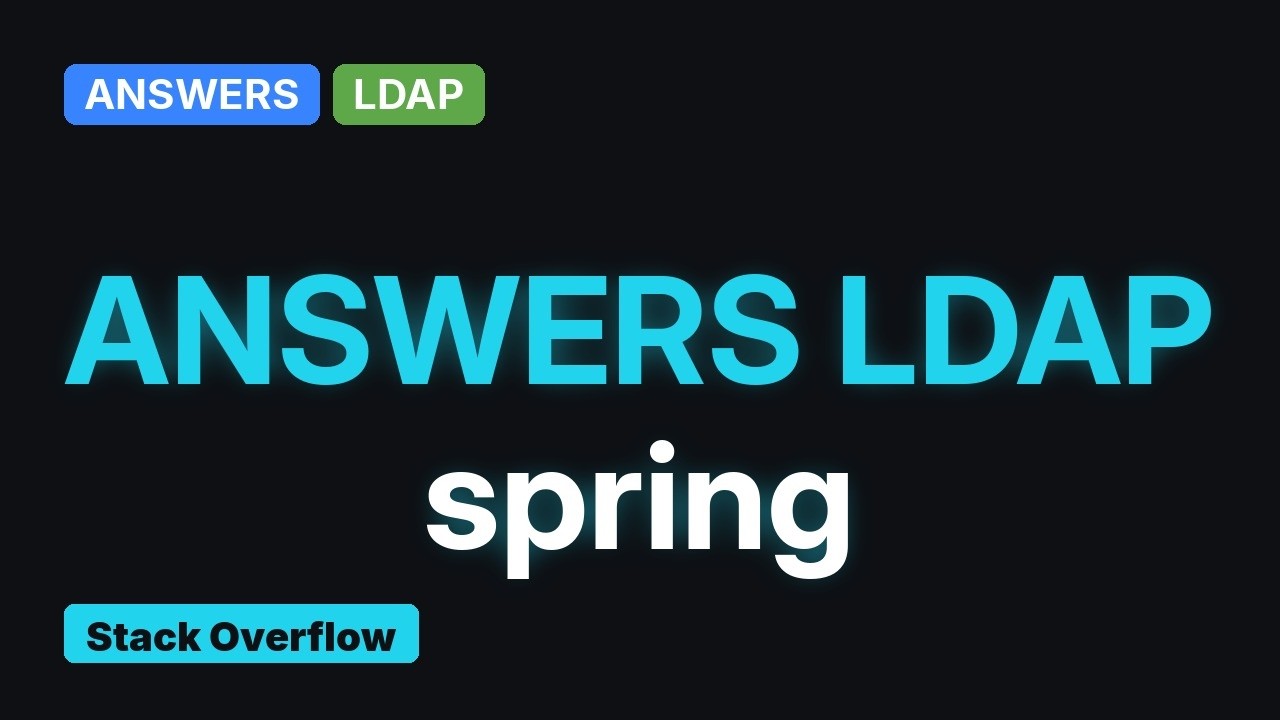 Spring security authentication using LDAP (2 Solutions!!) - YouTube