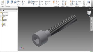 Autodesk Inventor Basics - Creating a Hex Head Cap Screw (Tutorial)